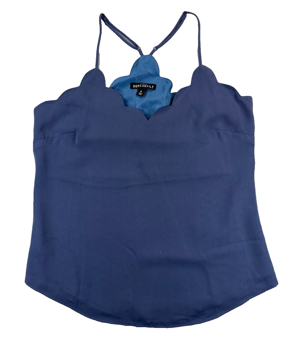 J Crew Mercantile Muted Blueberry Scallop Tank Top (Women's Size 0)